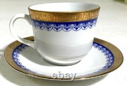 5 Wunsiedel Bavairia Porzellan Demitasse Cup & Saucers Cobalt Bue &Gold Germany