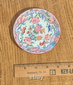 5 antique Minton demitasse cups with 8 floral saucers