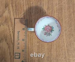 5 antique Minton demitasse cups with 8 floral saucers