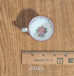 5 antique Minton demitasse cups with 8 floral saucers