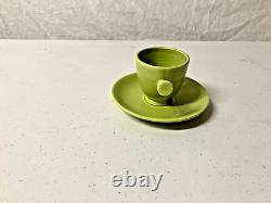 50's Vintage Fiesta CHARTREUSE Demitasse Stick Handled Cup & Saucer Fiestaware