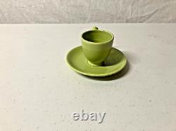 50's Vintage Fiesta CHARTREUSE Demitasse Stick Handled Cup & Saucer Fiestaware