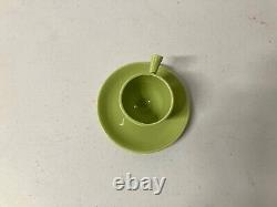 50's Vintage Fiesta CHARTREUSE Demitasse Stick Handled Cup & Saucer Fiestaware