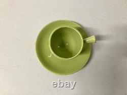 50's Vintage Fiesta CHARTREUSE Demitasse Stick Handled Cup & Saucer Fiestaware