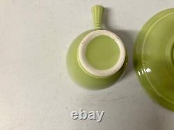 50's Vintage Fiesta CHARTREUSE Demitasse Stick Handled Cup & Saucer Fiestaware