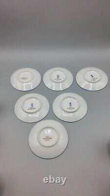 6 AK Kaiser Echt Scharffeuer Kobalt Footed Demitasse Cups and Saucers EXCELLENT