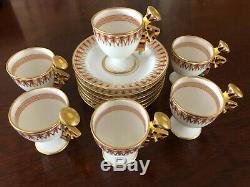 6 ANTIQUE Richard Ginori Italian Espresso Cups & Saucers Demitasse DOCCIA Italy