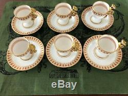 6 ANTIQUE Richard Ginori Italian Espresso Cups & Saucers Demitasse DOCCIA Italy