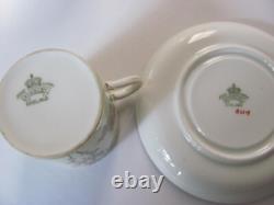 6 AYNSLEY PALE GREEN With FLORAL With GOLD ARCHES ESPRESSO DEMITASSE CUPS & SAUCERS