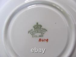 6 AYNSLEY PALE GREEN With FLORAL With GOLD ARCHES ESPRESSO DEMITASSE CUPS & SAUCERS