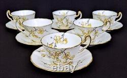 (6) Adderley Bone China CHINESE BLOSSOM Demitasse Cups & Saucers Yellow