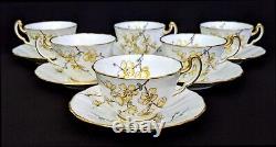 (6) Adderley Bone China CHINESE BLOSSOM Demitasse Cups & Saucers Yellow