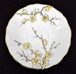 (6) Adderley Bone China CHINESE BLOSSOM Demitasse Cups & Saucers Yellow