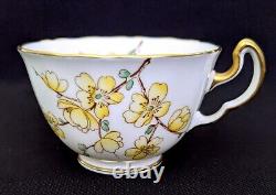 (6) Adderley Bone China CHINESE BLOSSOM Demitasse Cups & Saucers Yellow