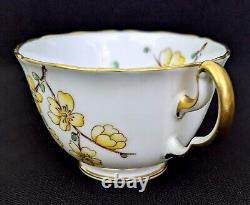 (6) Adderley Bone China CHINESE BLOSSOM Demitasse Cups & Saucers Yellow