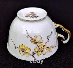 (6) Adderley Bone China CHINESE BLOSSOM Demitasse Cups & Saucers Yellow