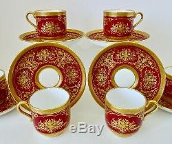 6 Antique Mintons Demitasse Cups & Saucers, Made for Tiffany