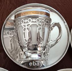 6 Antique Tiffany & Co Sterling Demitasse Cups/Saucers/Liners no Mono, Beautiful
