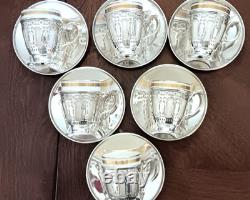 6 Antique Tiffany & Co Sterling Demitasse Cups/Saucers/Liners no Mono, Beautiful