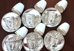 6 Antique Tiffany & Co Sterling Demitasse Cups/Saucers/Liners no Mono, Beautiful 6 Antique Tiffany & Co Sterling Demitasse Cups/Saucers/Liners no Mono, Beautiful