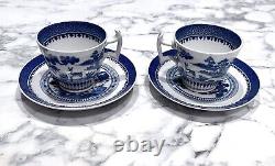 6 Booth's Lowestoft Deer Demitasse Footed Coffee Cup & Saucer Sets 1918+ EC