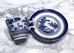 6 Booth's Lowestoft Deer Demitasse Footed Coffee Cup & Saucer Sets 1918+ EC