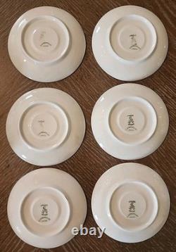 6 Charles Ahrenfeldt Limoges Depose Demitasse Cups & Saucers Etched Gold Rim