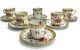 6 Copeland Spode England Porcelain Demitasse Cup And Saucers, C1920. Florals