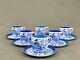 6 Copeland Spode Porcelain Blue Willow 1327 Demitasse Cup & Saucer Sets C. 1898