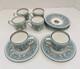 6 Demitasse Cups/saucers-wedgwood Florentine Turquoise Dragon Pattern Excellent