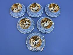 6 Edite Par Gout De Ville Limoges Heavy Gold Demitasse Cups and Saucers Sets