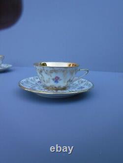 6 Edite Par Gout De Ville Limoges Heavy Gold Demitasse Cups and Saucers Sets