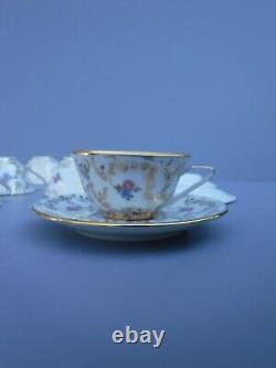 6 Edite Par Gout De Ville Limoges Heavy Gold Demitasse Cups and Saucers Sets