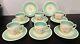 6 English Susie Cooper Dresden Blue-green Demitasse Cup / Saucer Sets 8 Saucers