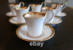 6 Furstenberg Style Gold Porcelain Demitasse Cups & Saucers 1950's Japan