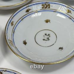 6 Herend Blue Coronation Footed Demitasse Cups & Saucers 1709 Smooth Rim