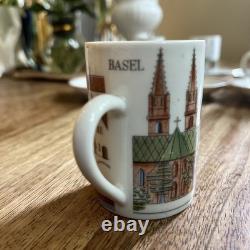 6 Langenthal Suisse Towers Espresso Demitasse Cups & Saucers Vintage Mint Cond