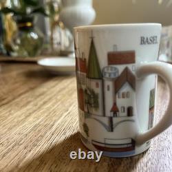 6 Langenthal Suisse Towers Espresso Demitasse Cups & Saucers Vintage Mint Cond