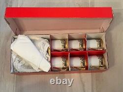 6 Legle Porcelaine d'Art Limoges demitasse cups, saucers &spoons with box