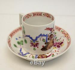 6 Meissen Kakiemon Hand Painted Porcelain Demitasse Cup and Saucers