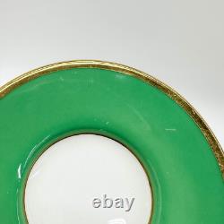 6 Minton England Porcelain Demitasse Cup & Saucers Green circa 1930