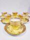 6 Minton For Tiffany Yellow Demi-tasse Gilded Cup & Saucer
