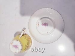 6 Minton For Tiffany yellow Demi-Tasse Gilded Cup & saucer