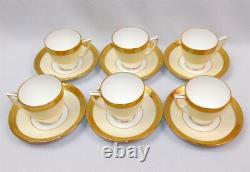 6 Minton WESTMINSTER Demitasse Gold Encrusted Espresso Cup and Saucer Sets