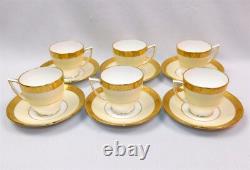 6 Minton WESTMINSTER Demitasse Gold Encrusted Espresso Cup and Saucer Sets