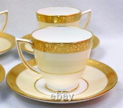 6 Minton WESTMINSTER Demitasse Gold Encrusted Espresso Cup and Saucer Sets