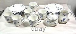 6 Nikko EDEL BLUME Demitasse Cups, Saucers, Snack Plates, Creamer and Sugar