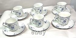 6 Nikko EDEL BLUME Demitasse Cups, Saucers, Snack Plates, Creamer and Sugar