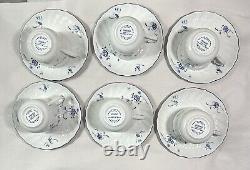 6 Nikko EDEL BLUME Demitasse Cups, Saucers, Snack Plates, Creamer and Sugar