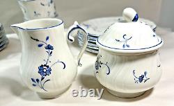 6 Nikko EDEL BLUME Demitasse Cups, Saucers, Snack Plates, Creamer and Sugar